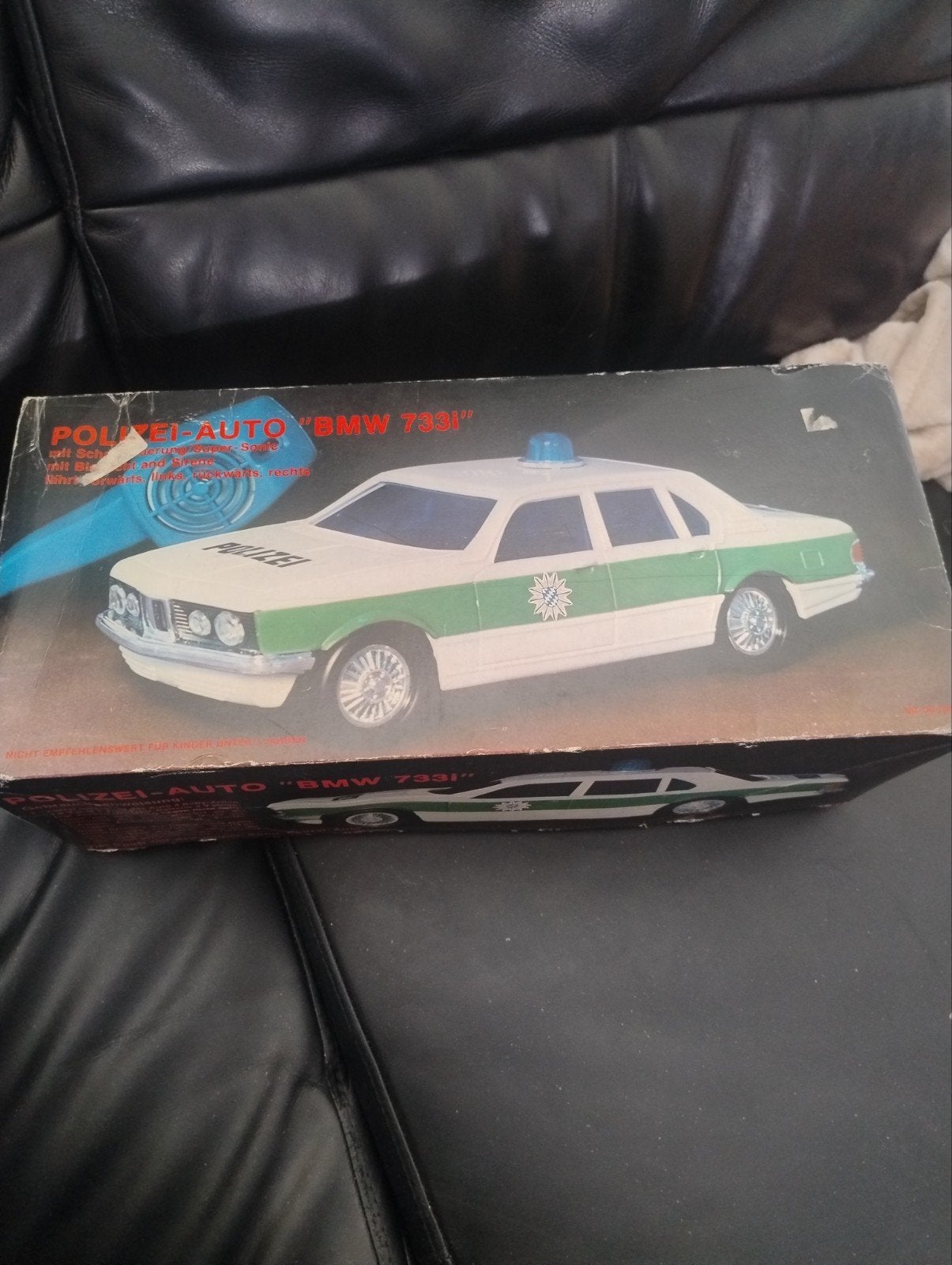 🔴 vintage kunststof Polizei BMW 733I in doos, Ophalen of Verzenden, Zo goed als nieuw, Overige schalen, Auto onroad