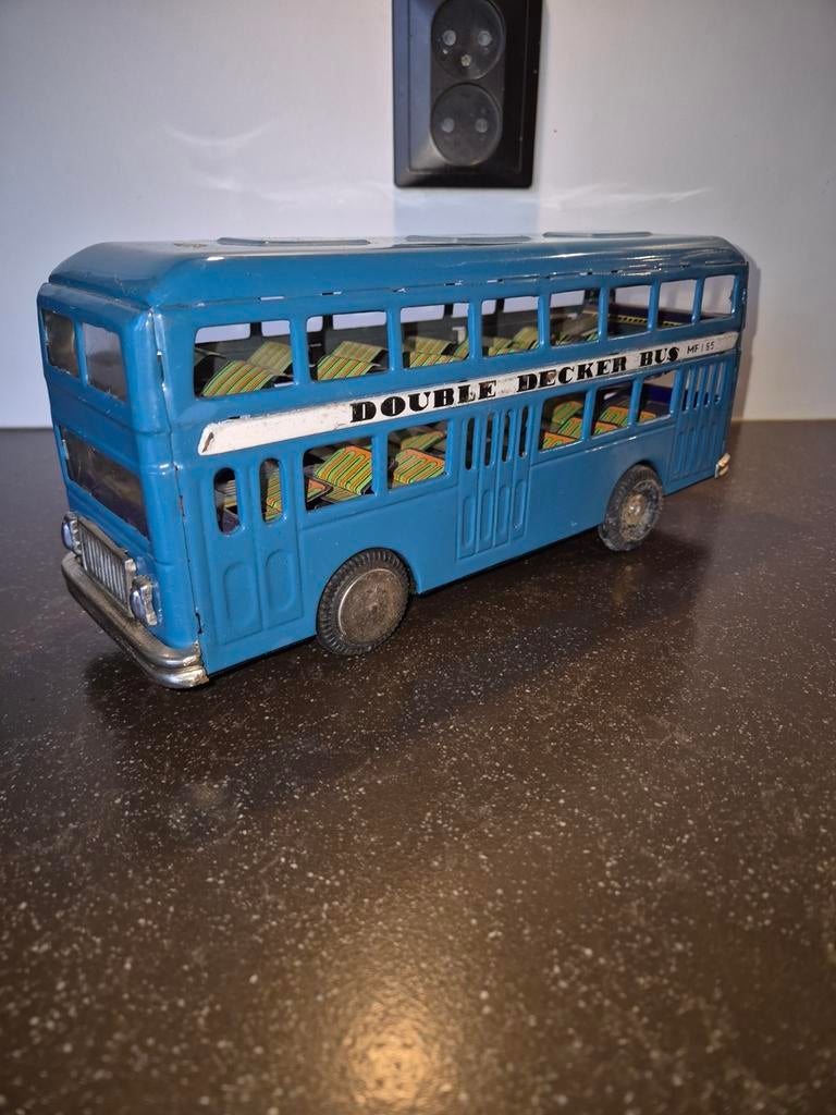 Vintage Blikken Dubbeldekker Bus - Speelgoed, Antiek en Kunst, Ophalen of Verzenden