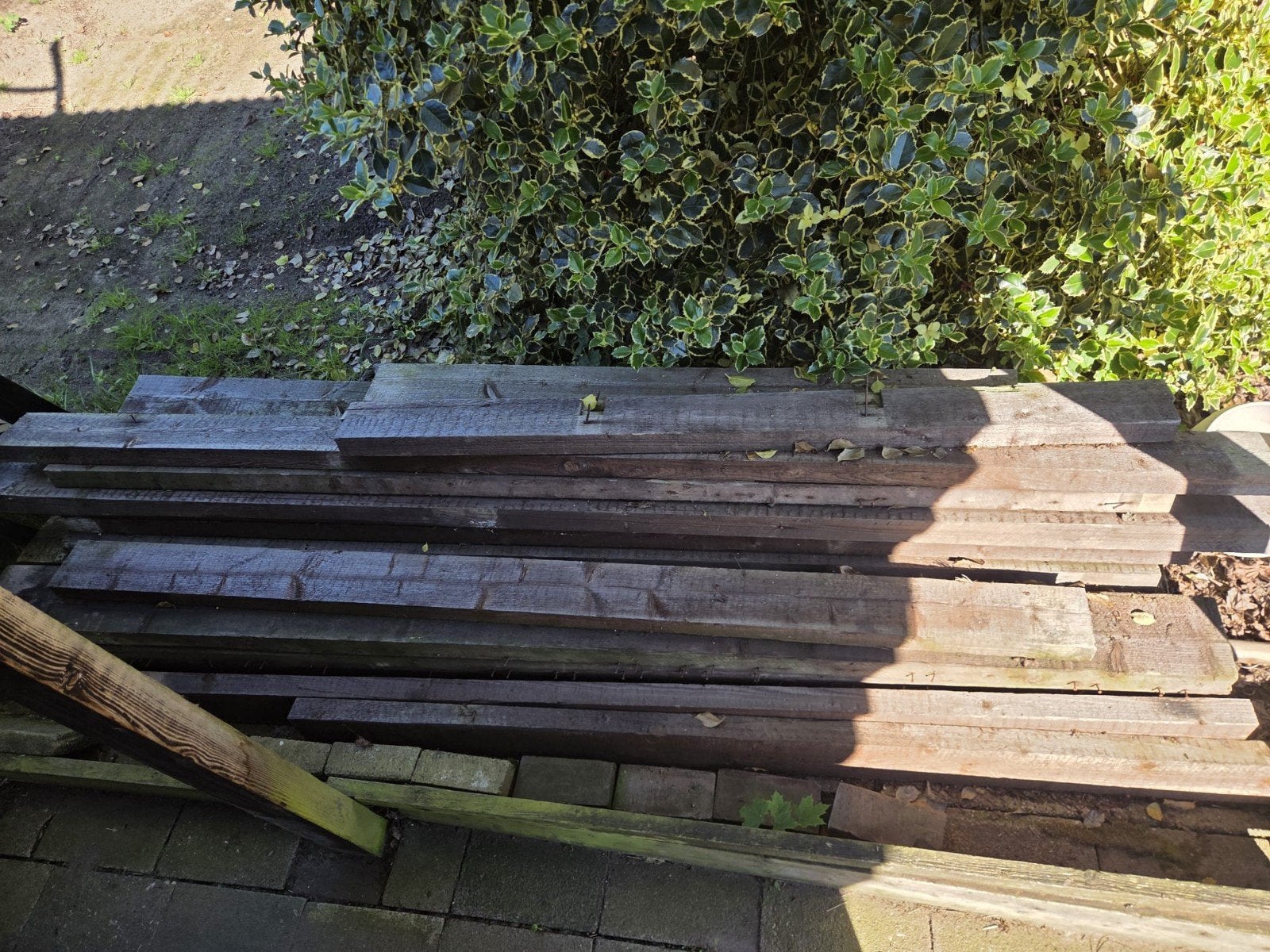 21 Vuren houten balken (diverse maten) voor constructie/tuin, Doe-het-zelf en Verbouw, Hout en Planken, Gebruikt, Balk, Vuren