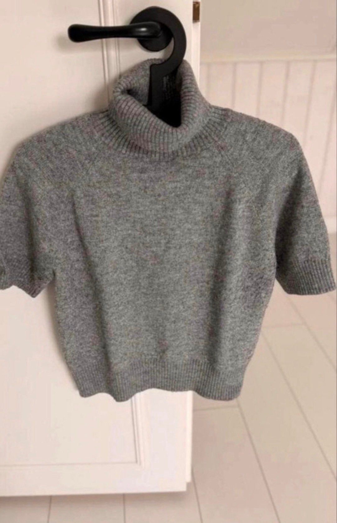 Purdey grijze coltrui met glitter en zilverdraad, Maat 38/40 (M), Ophalen of Verzenden, Zo goed als nieuw, Korte mouw