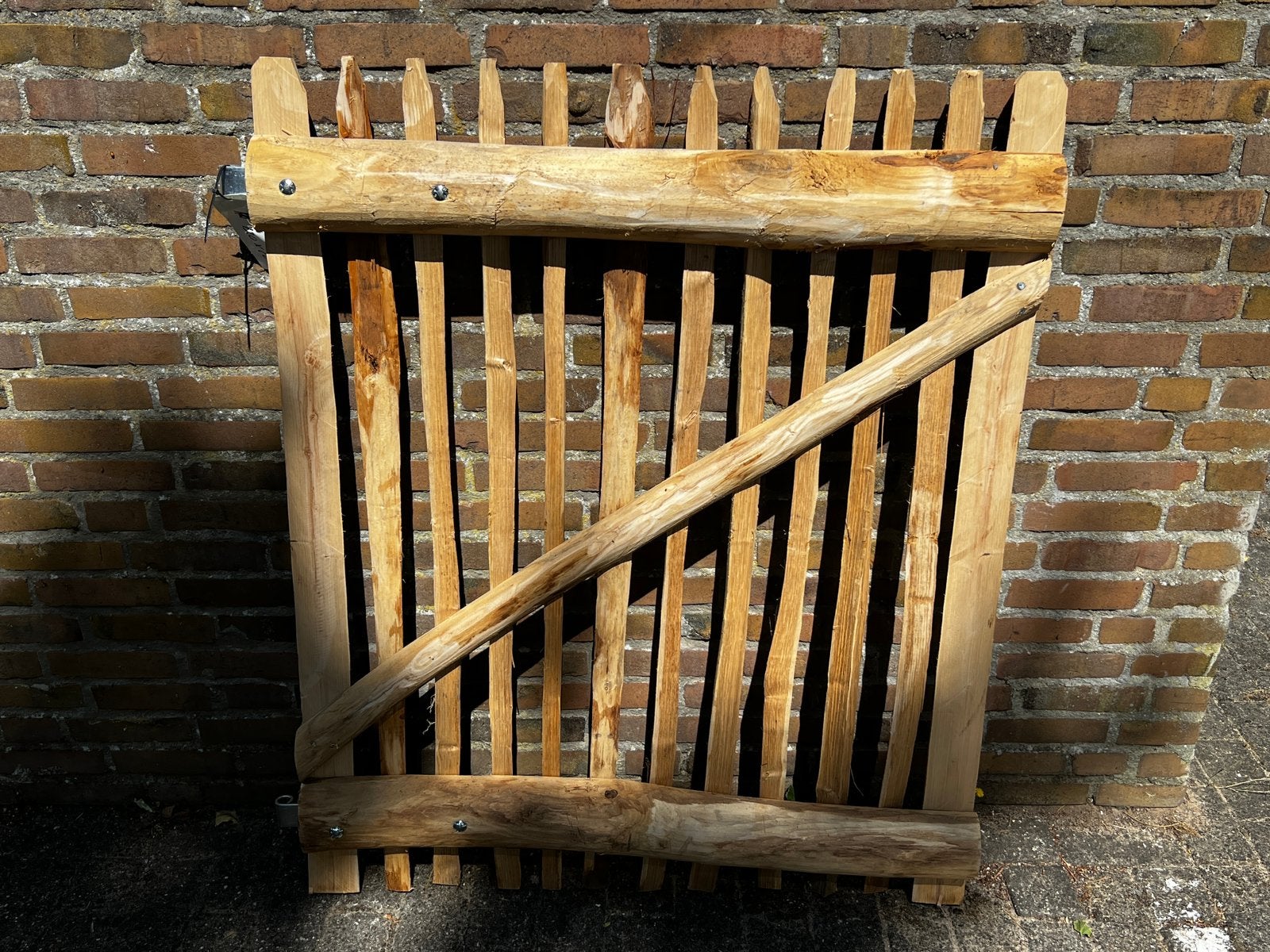 (5)Houten tuinpoort Kastanje – 100 x 120 cm, Ophalen, Nieuw, M, M