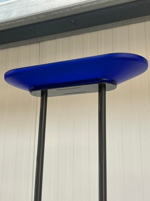 Dijkstra vloerlamp vintage jaren 80 staande lamp retro blauw, Gebruikt, ., Vintage, Overige fittingen