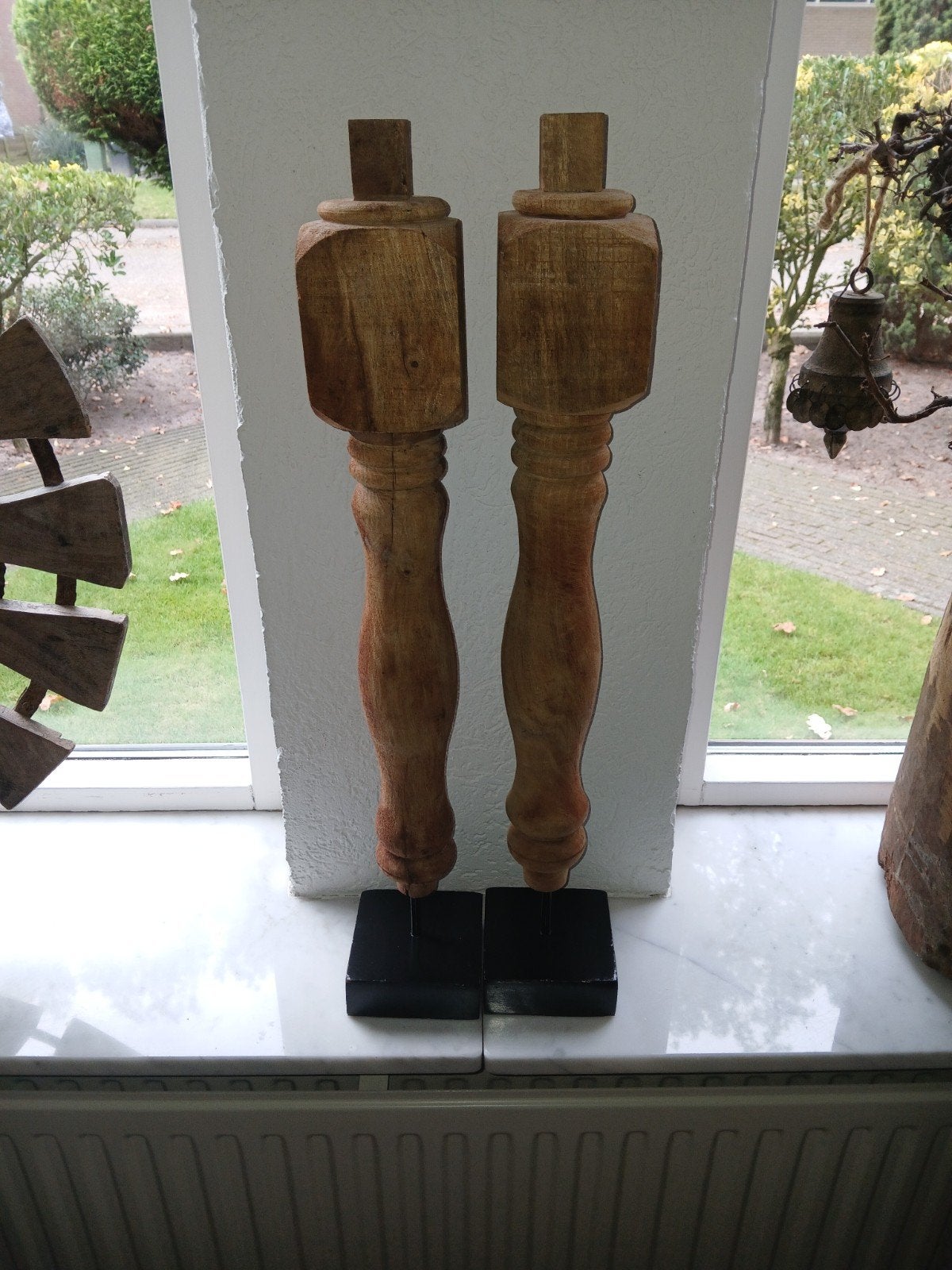 2 massiefhouten ornamenten, Ophalen of Verzenden, Zo goed als nieuw