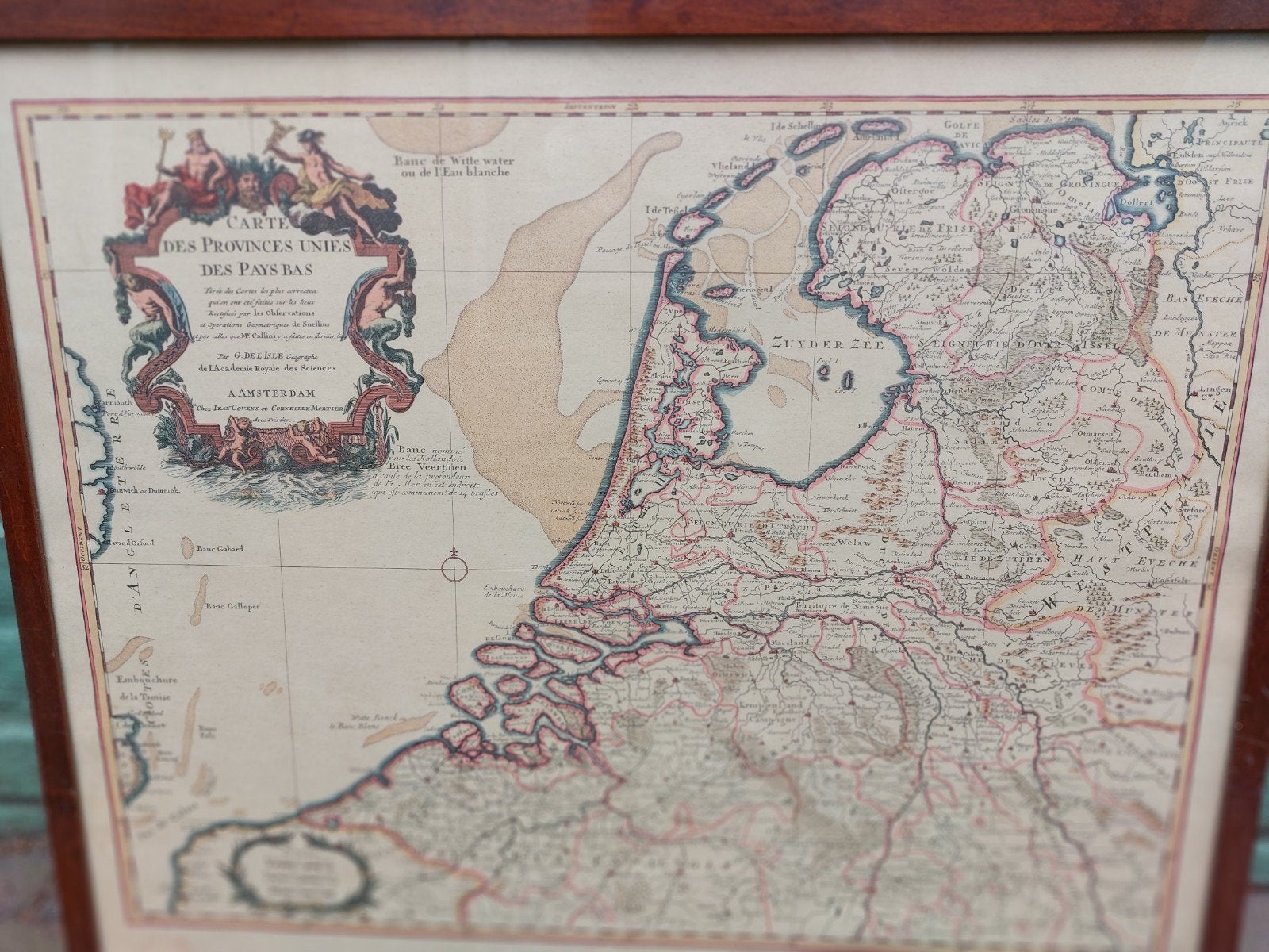 Antieke Kaart van Nederland - 56x46 cm, Boeken, Ophalen, Voor 1800, Nederland, Landkaart