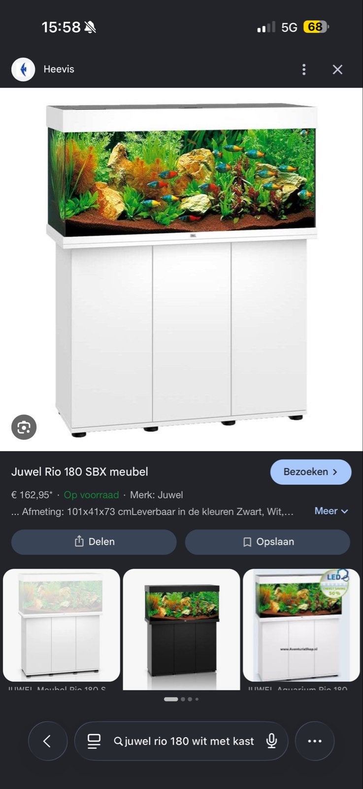 Juwel rio 180 incl kast nog geen jaar oud, + 2 kogelvissen, Inclusief toebehoren, Overige typen, Ophalen of Verzenden, Zo goed als nieuw