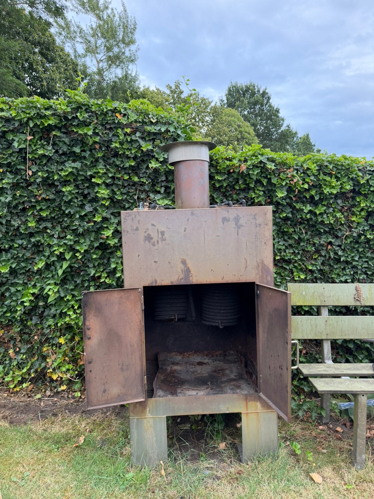 Rvs Houtkachel voor zwembad, jacuzzi, hottub verwarming, Ophalen, Gebruikt, Houtkachel, Vrijstaand