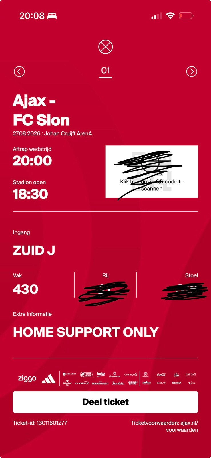 Ajax sion vak430, Eén persoon
