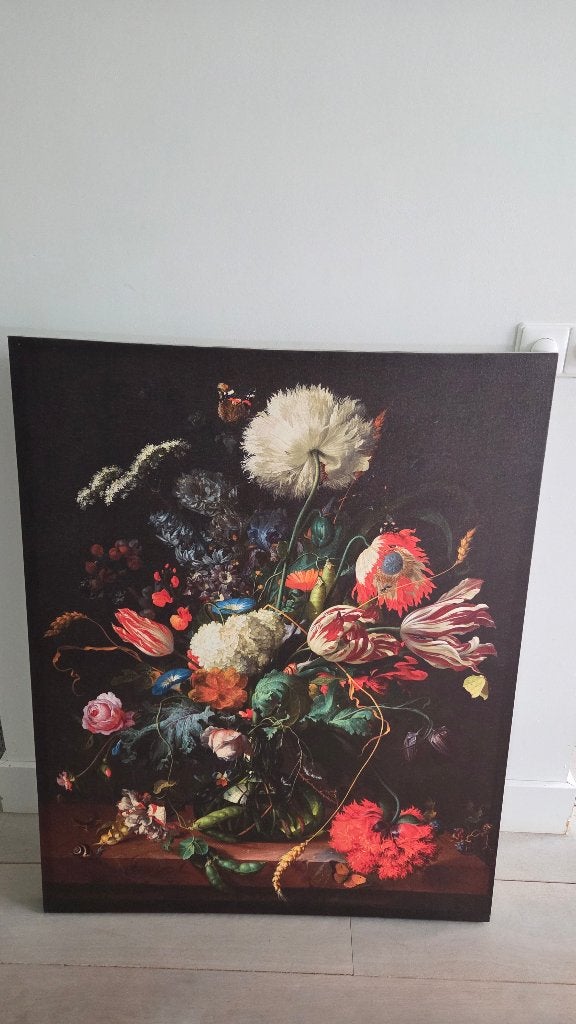 Bloemen op canvas schilderij, Ophalen, Overige materialen, Overige technieken, Bloemen