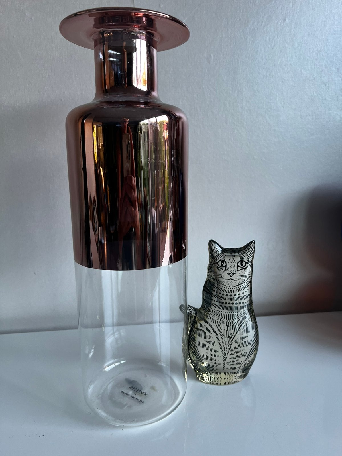 Serax Design Glazen Tapio Copper Vaas by Giorgio Bonaguro, Ophalen of Verzenden, Zo goed als nieuw, Glas