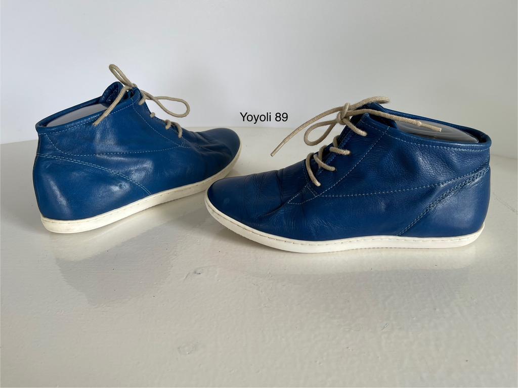 89) leren boots 37 koningsblauw., Kleding | Dames, Schoenen, Ophalen of Verzenden, Zo goed als nieuw, Blauw