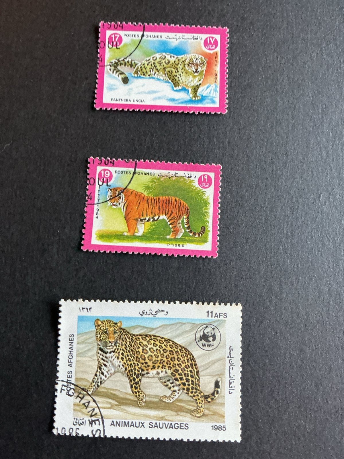 3 Afghaanse postzegels met wilde dieren, gestempeld, Verzenden, Gestempeld, Dier of Natuur