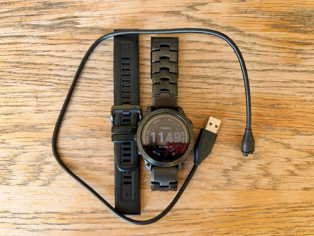 Garmin fēnix 7 Sapphire Solar 47mm Carbon Grey DLC Titanium, GARMIN, Stappen, Zwart, Ophalen of Verzenden