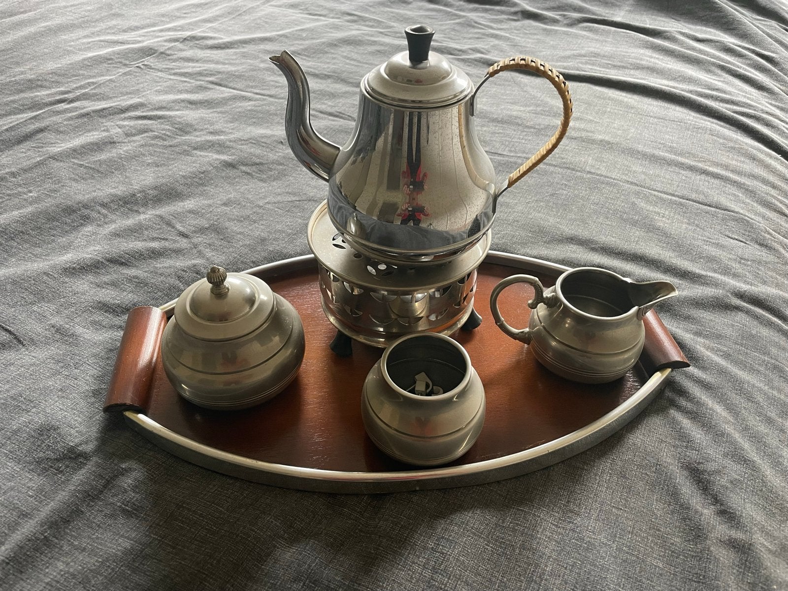 Vintage Theeservies met Dienblad - Compleet, Antiek en Kunst, Ophalen