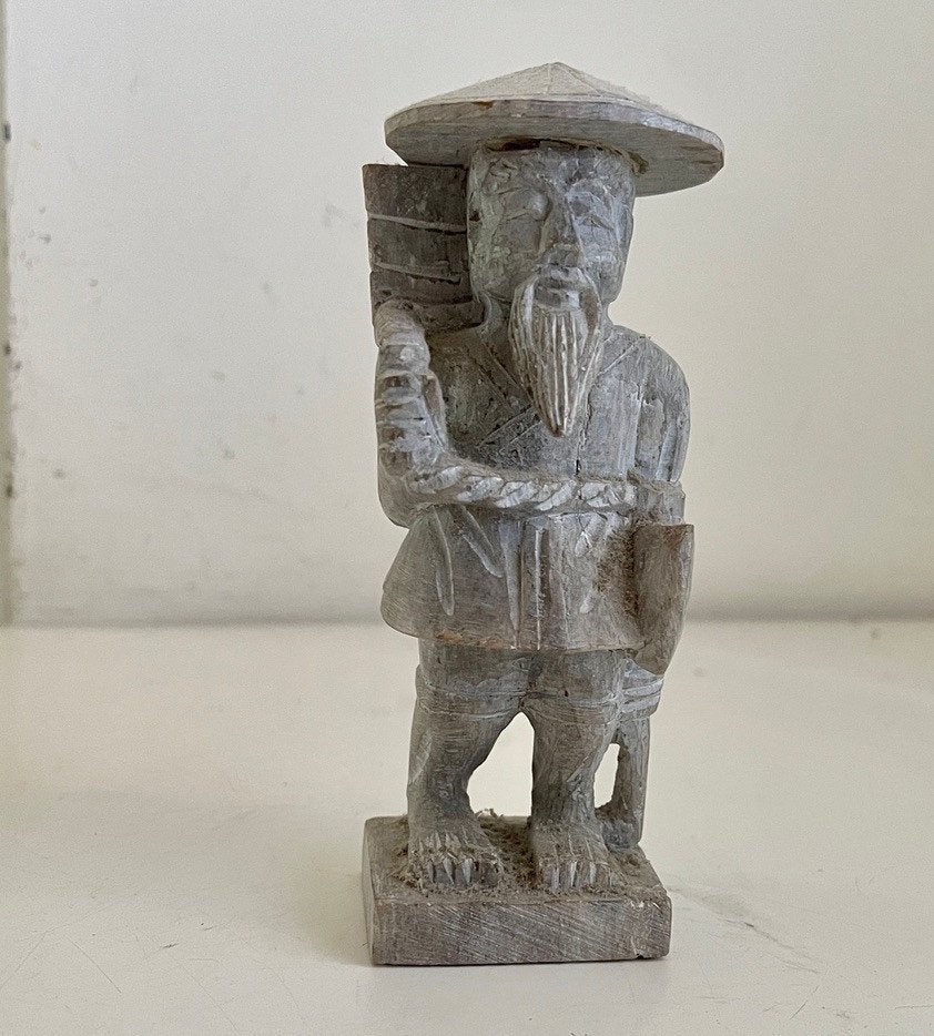 Stenen beeldje Chinese man, Ophalen of Verzenden