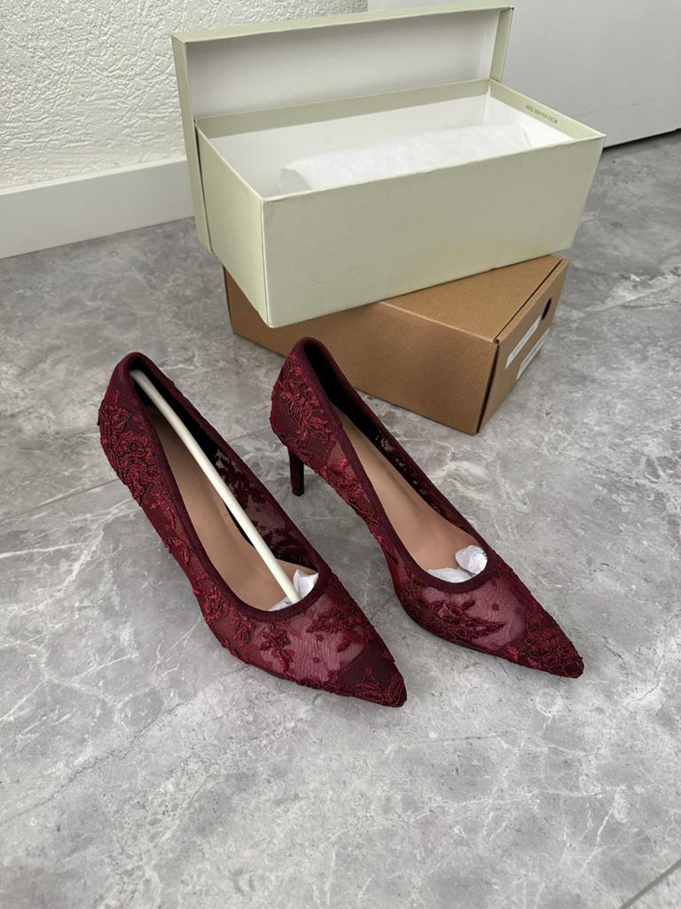 Schoen met hak, bordeaux, maat 38, Ophalen of Verzenden, Zo goed als nieuw, Rood