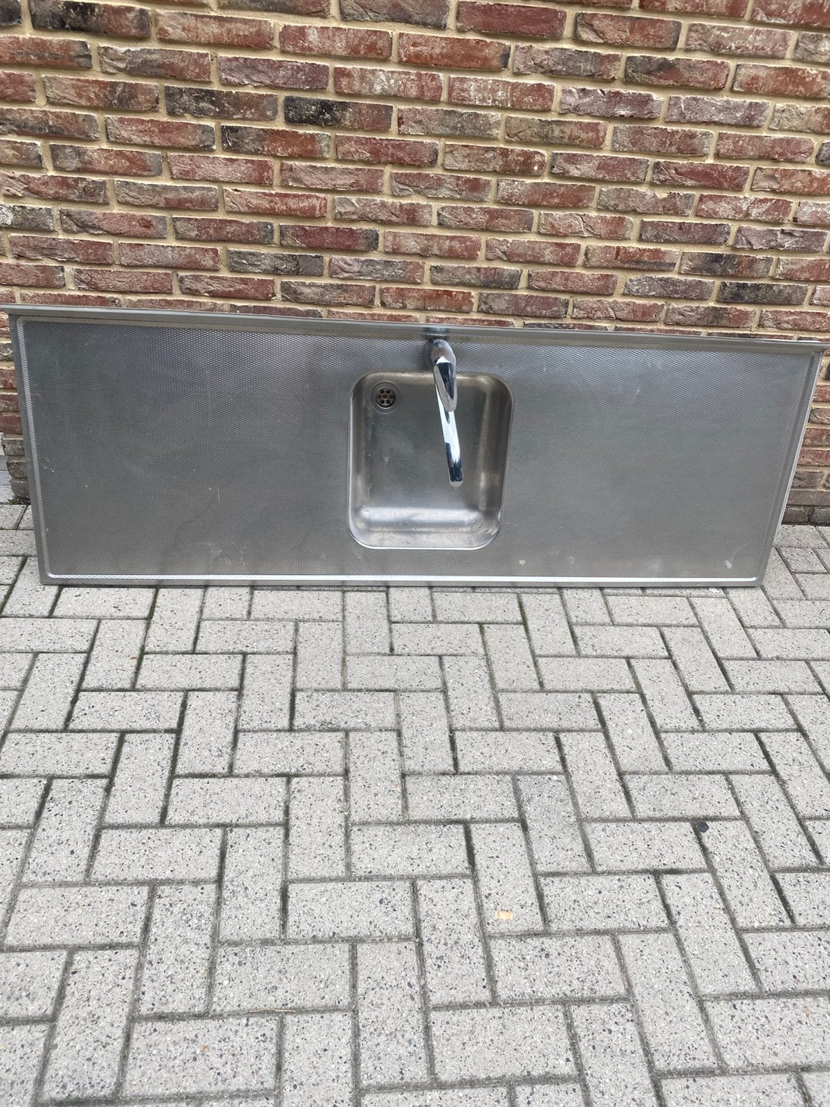 Rvs aanrechtblad met kraan, Ophalen, Zo goed als nieuw, 50 tot 75 cm, Minder dan 100 cm