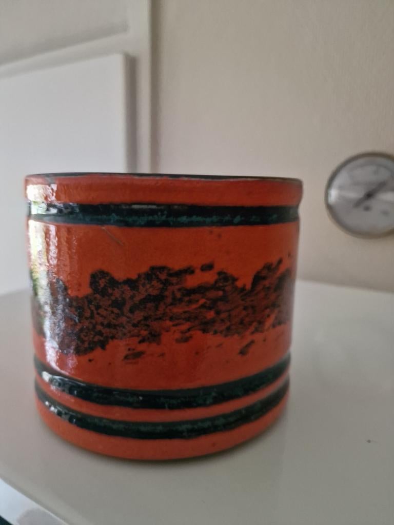Bloempot Keramiek oranje, Ophalen of Verzenden, Huis en Inrichting