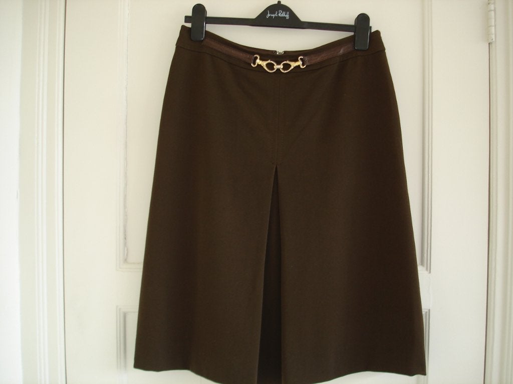 Celine vintage rok circa mt 40  bruin met Celine gesp France, Maat 38/40 (M), Bruin, Celine, Ophalen of Verzenden