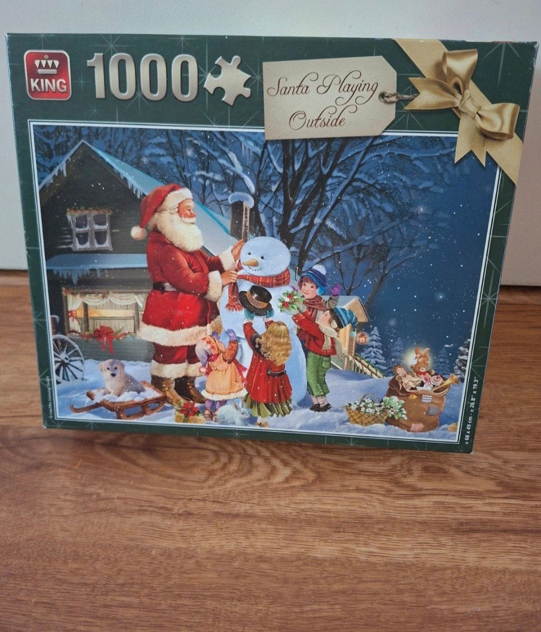 King Legpuzzel 1000 stukjes - Santa Playing Outside, Ophalen of Verzenden, 500 t/m 1500 stukjes, Zo goed als nieuw, Legpuzzel