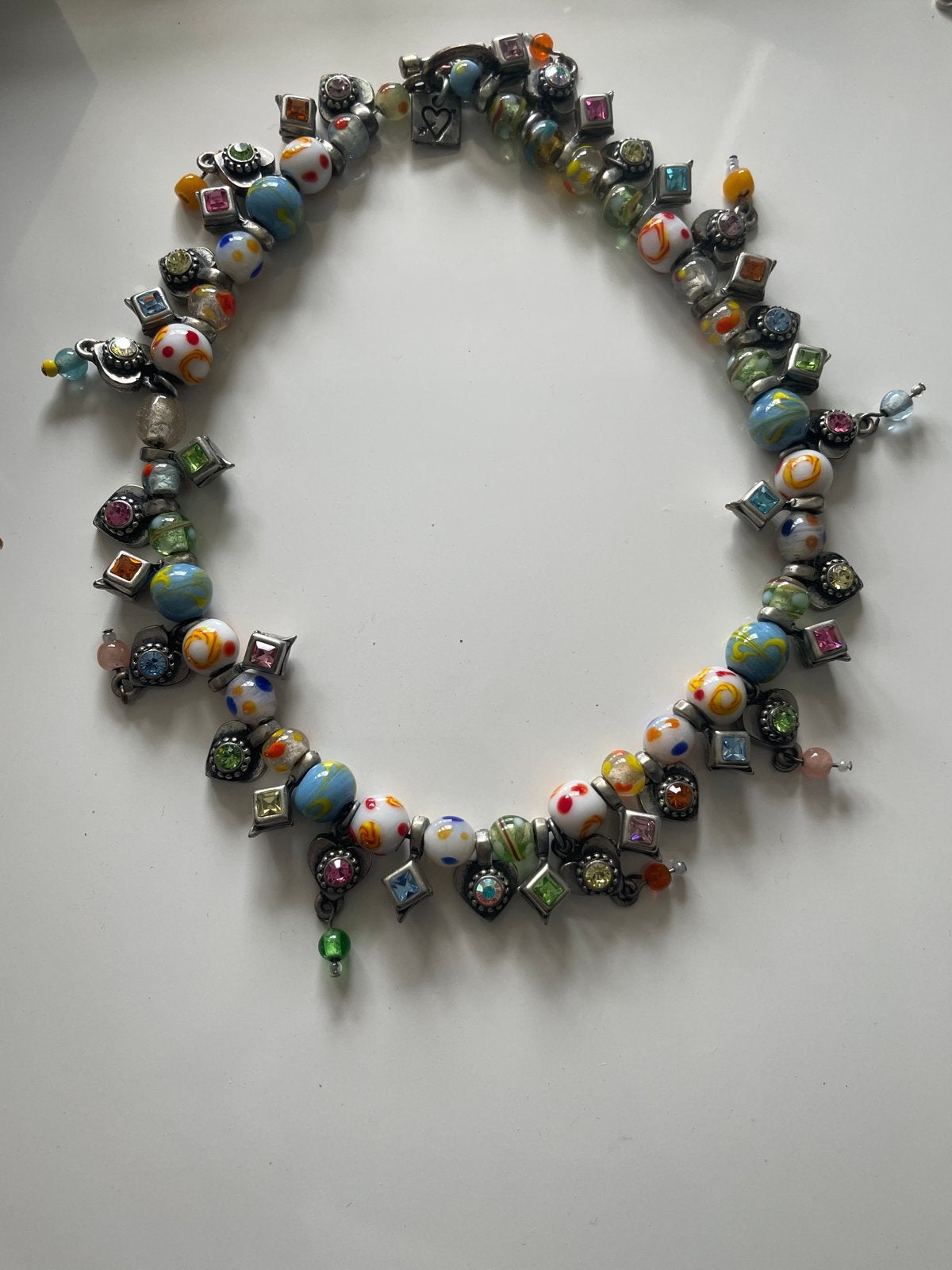 Otazu ketting met kleurrijke kralen en kristallen, Met kristal, Overige materialen, Overige kleuren, Ophalen of Verzenden