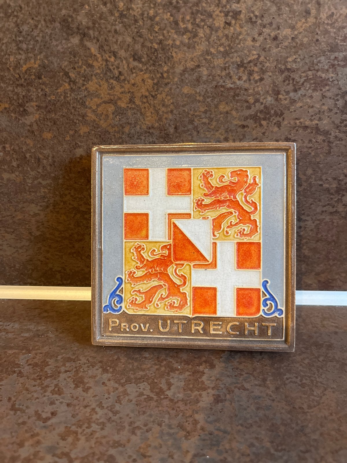 Vintage Westraven Tegel Provincie Utrecht Wapen, Antiek en Kunst, Antiek | Wandborden en Tegels, Ophalen of Verzenden