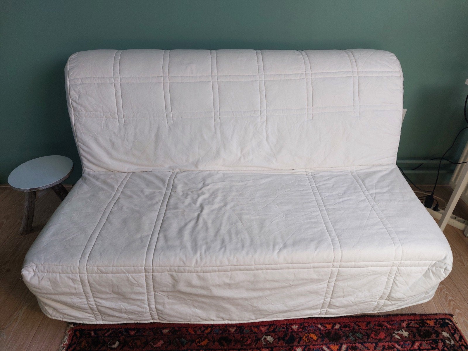 IKEA Lycksele Murbo 2-zits slaapbank 140x200 cm incl. hoes, Ophalen, Wit, Tweepersoons, 140 cm