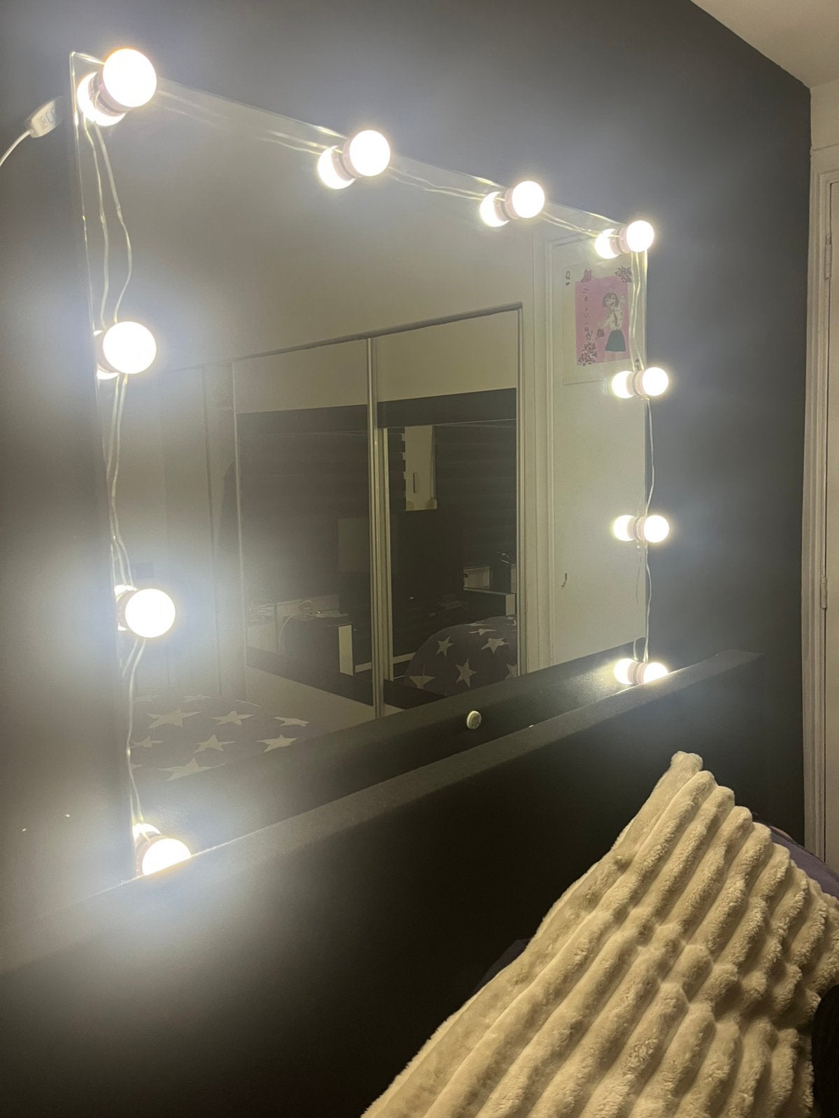 Hollywood Spiegel met LED Verlichting, Huis en Inrichting, Woonaccessoires | Spiegels, Ophalen, Minder dan 50 cm, Zo goed als nieuw