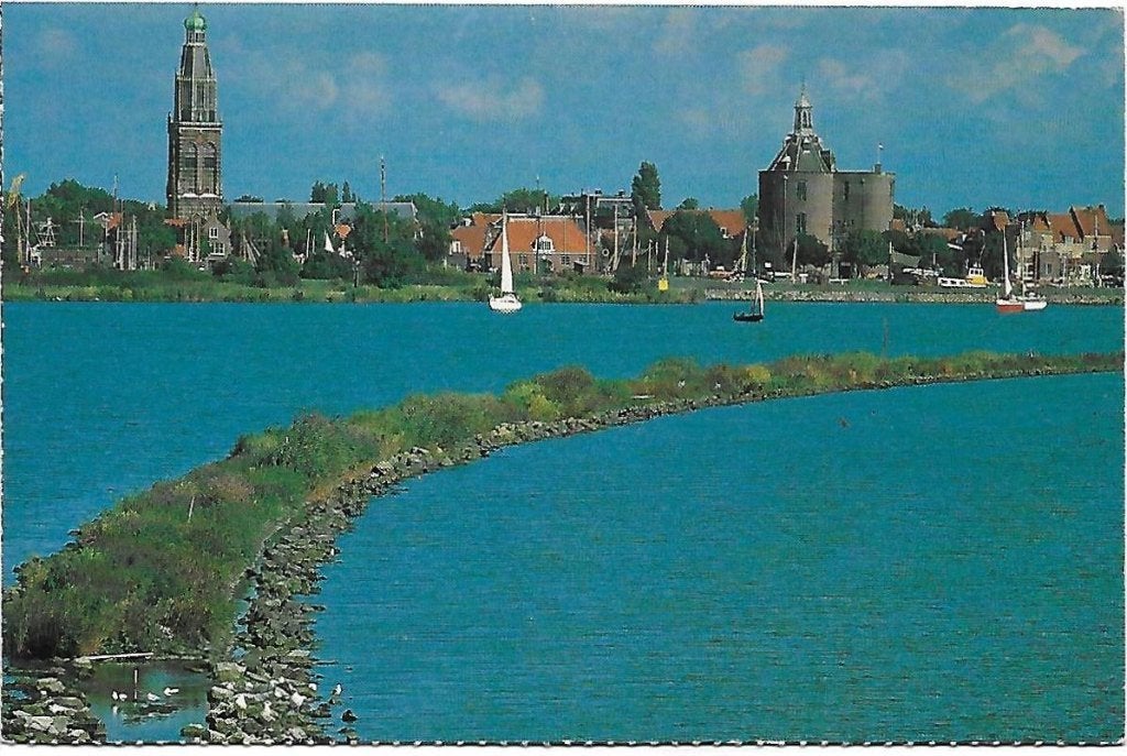 Enkhuizen gelopen ansichtkaart ( a1578 ), Verzamelen, Ophalen of Verzenden, 1980 tot heden, Gelopen, Noord-Holland