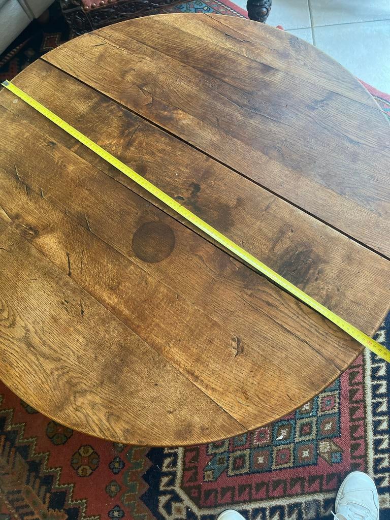 Antieke ronde eettafel van massief hout, Ophalen