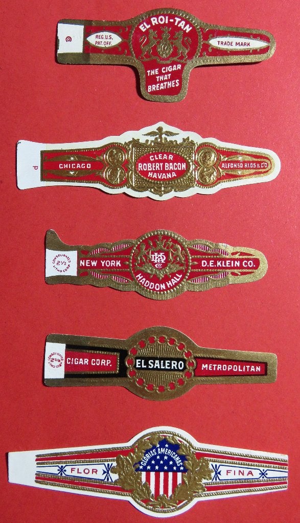 USA 5x sigarenbandje, Verzenden, Gebruikt, Sigarenbandjes