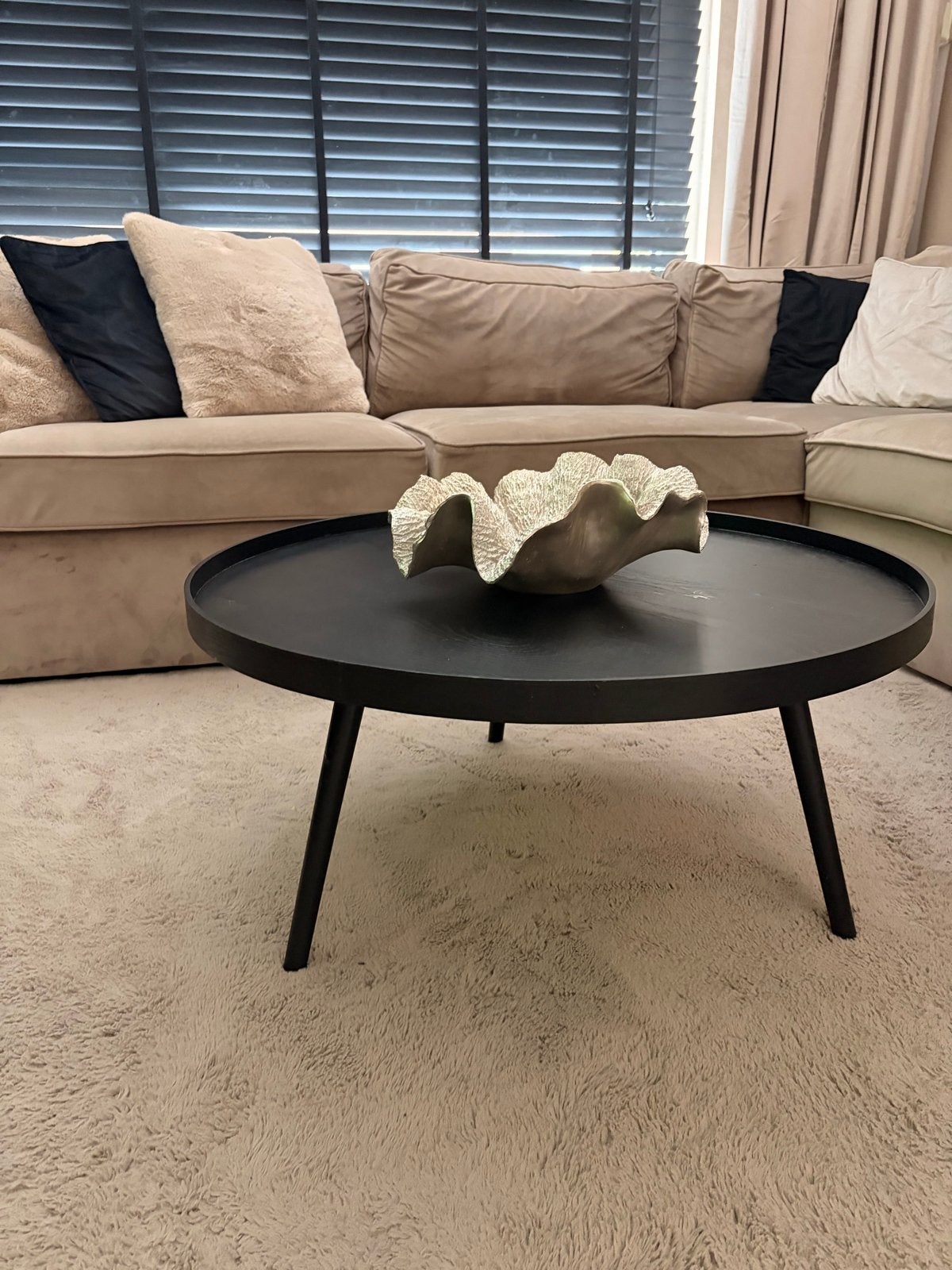 WOOOD Salontafel Zwart, Ophalen, Gebruikt, Rond, 50 tot 100 cm