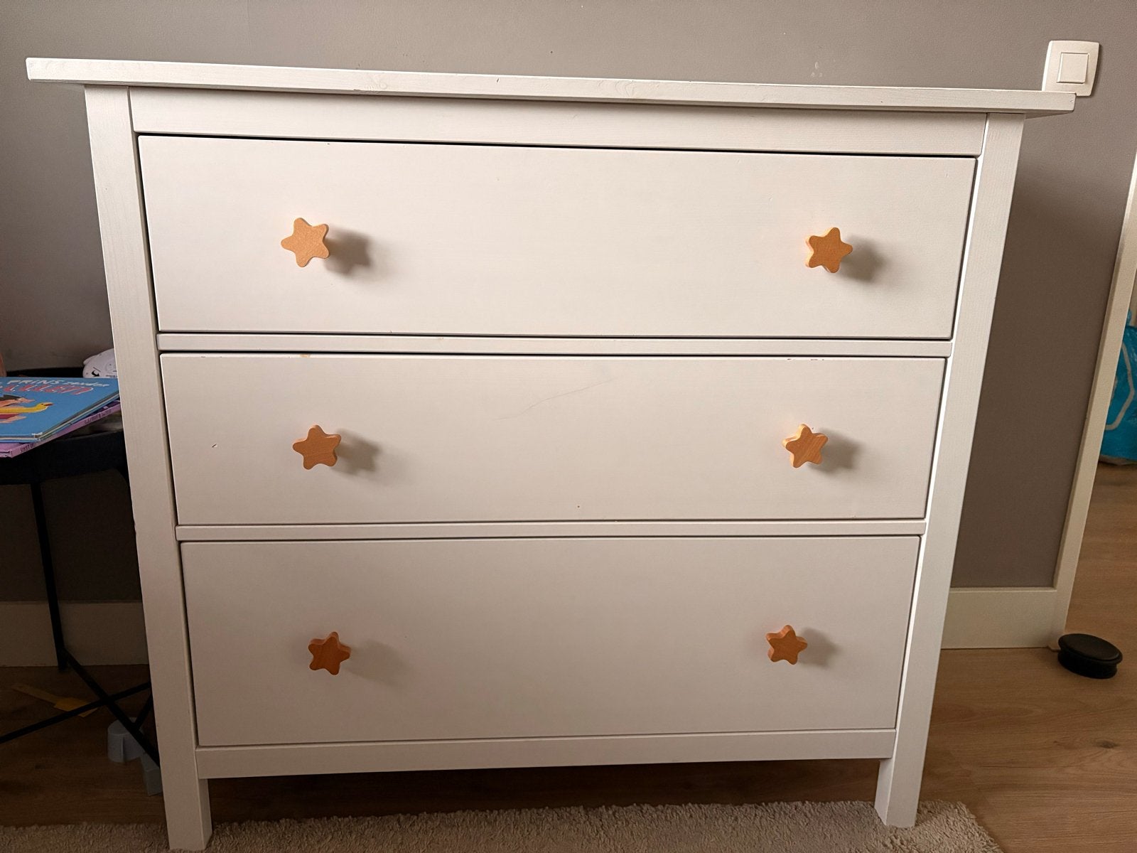 Witte ladekast met 3 laden, IKEA Hemnes, Ophalen, Gebruikt, 100 tot 150 cm, 3 of 4 laden