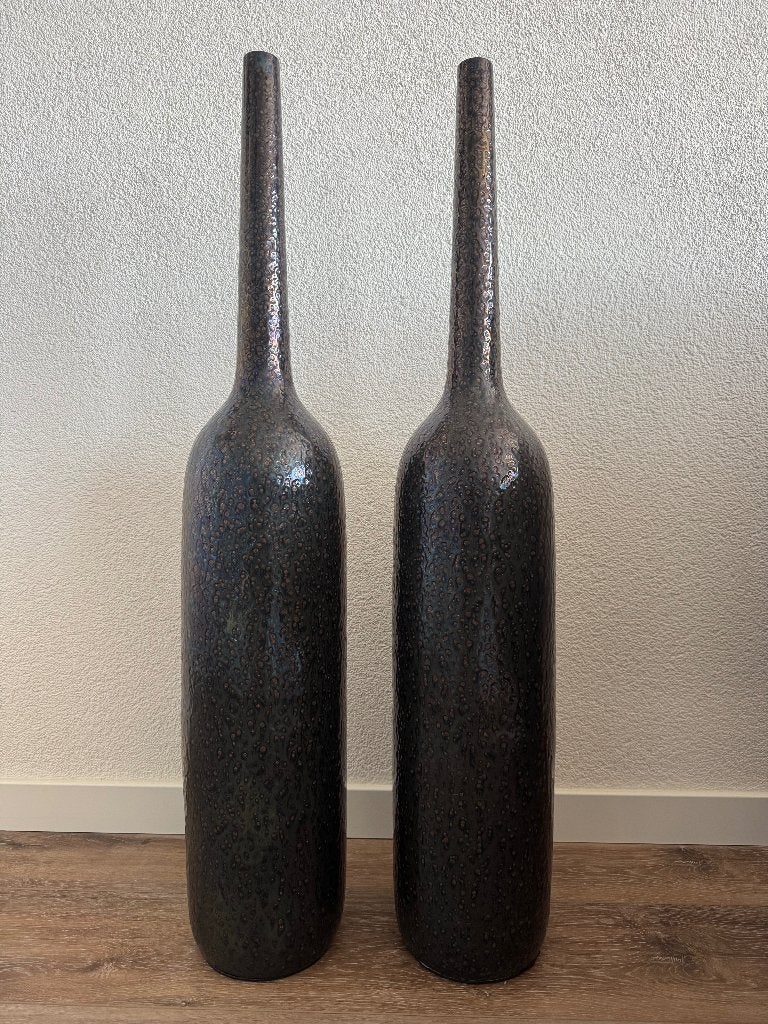 2 hoge design vazen van keramiek, Ophalen, Zwart, Nieuw, 100 cm