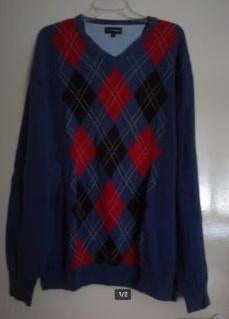 als Nieuw CHARLES VOGELE trui slip-over BLAUW Noga Ruiten XL, Charles Vogele, Maat 56/58 (XL), Zo goed als nieuw, Verzenden