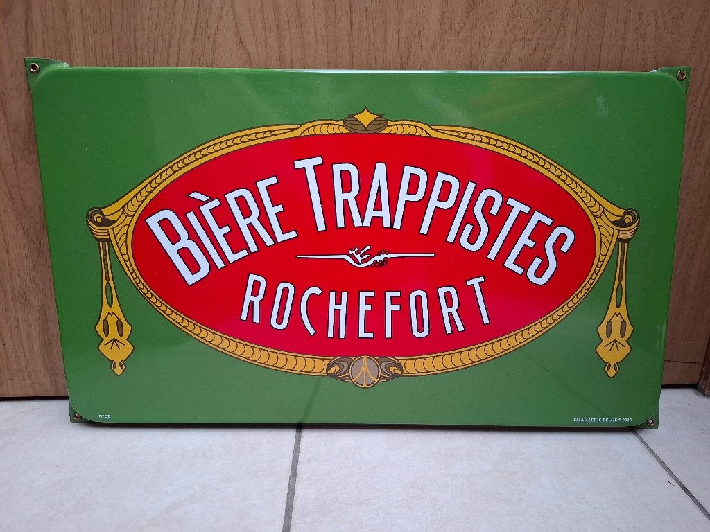 Emaillebord Rochefort Trappisten (Emaillerie Belge), Ophalen of Verzenden, Nieuw, Reclamebord, Plaat of Schild, Overige merken