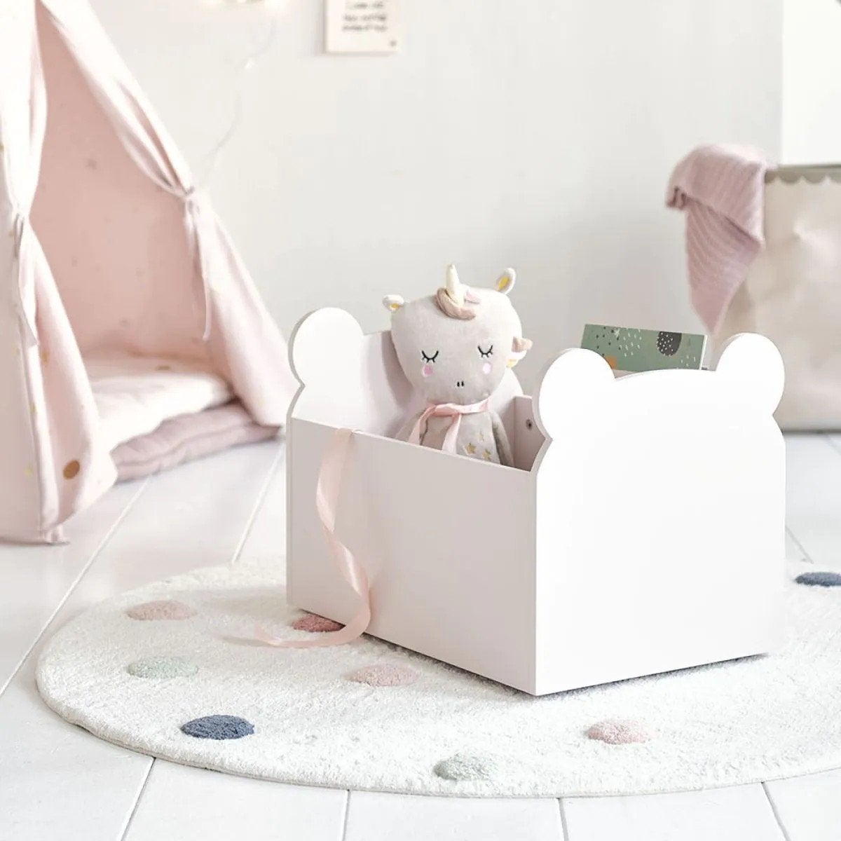 Petit Amelie Ted boekenkist op wielen - Wit, Kinderen en Baby's, Ophalen, Gebruikt, Overige typen