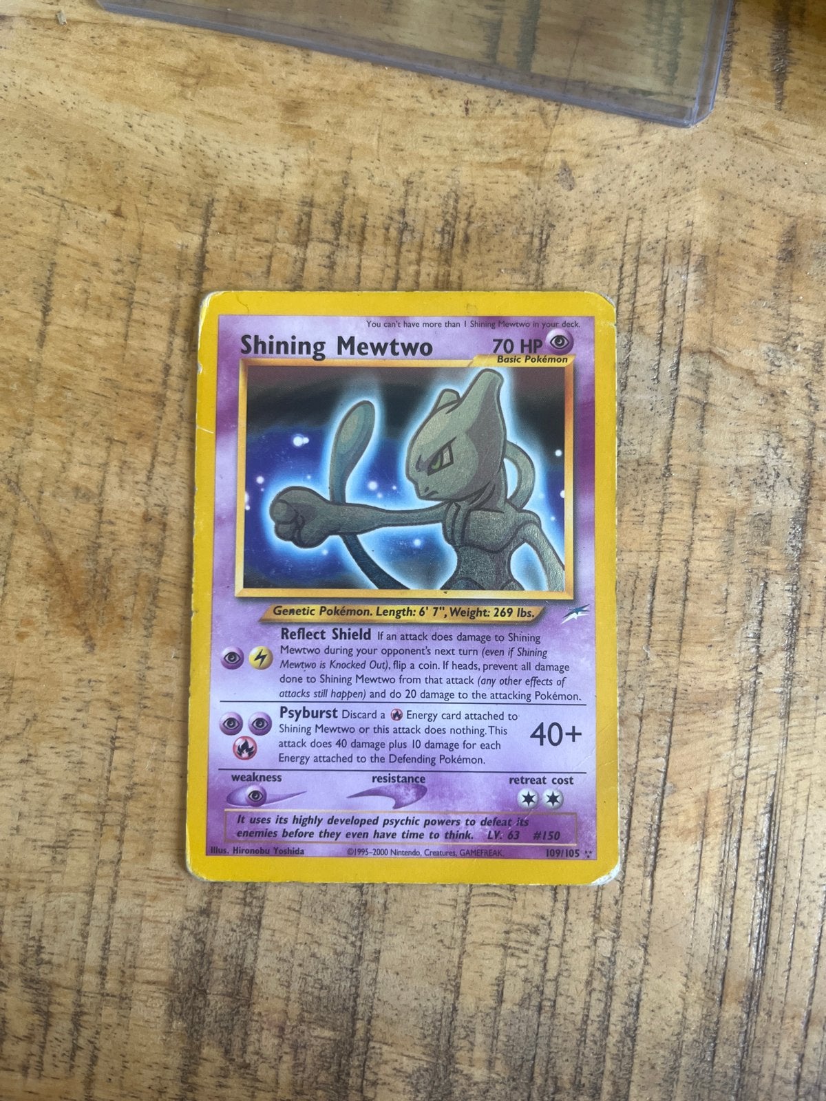 Shining Mewtwo Pokémon kaart (1995-2000), Ophalen of Verzenden, Gebruikt, Losse kaart, Foil