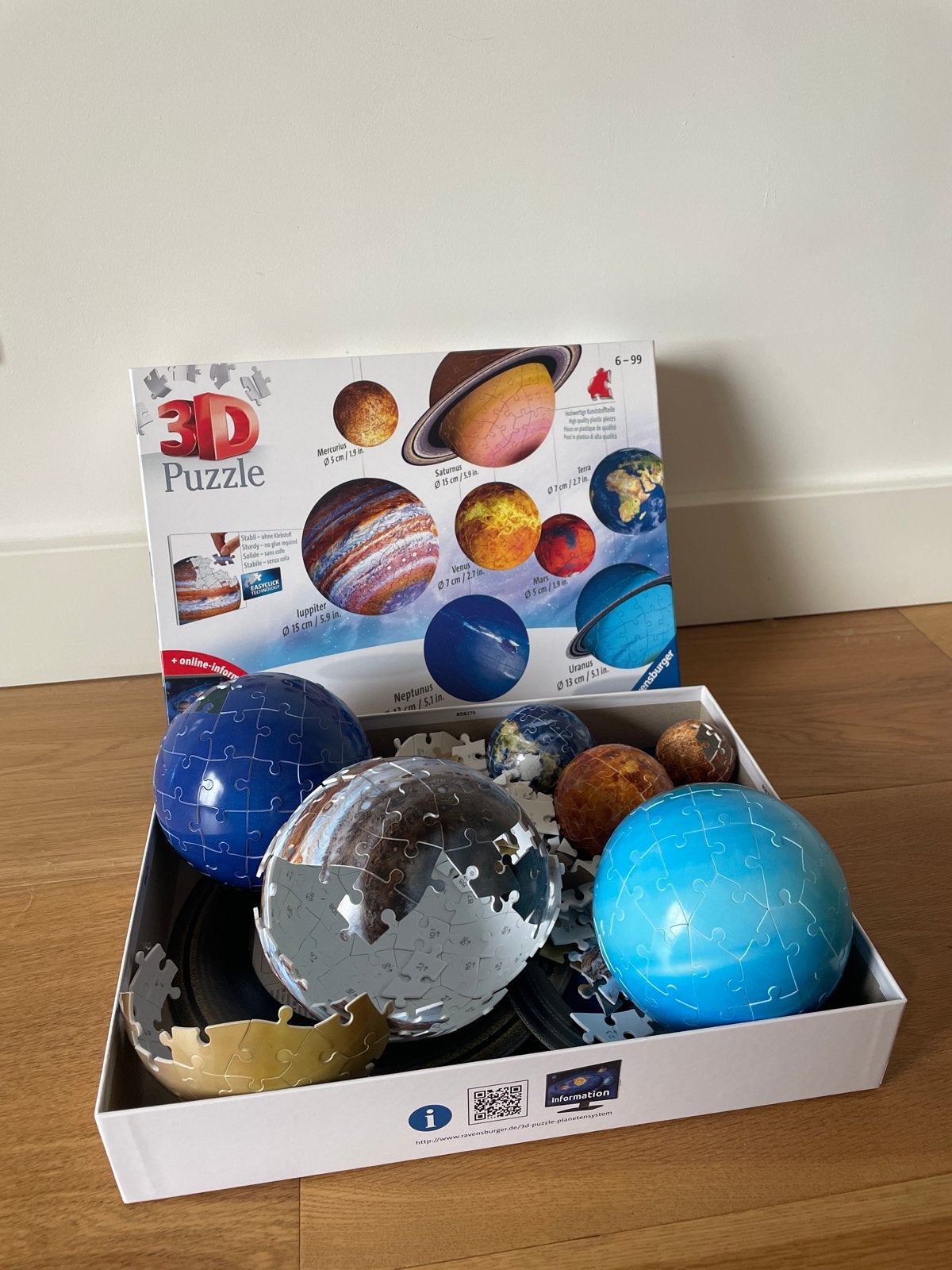 Ravensburger 3D Puzzel Planetensysteem 540 stukjes, Ophalen of Verzenden, 500 t/m 1500 stukjes, Zo goed als nieuw, Rubik's of 3D-puzzel