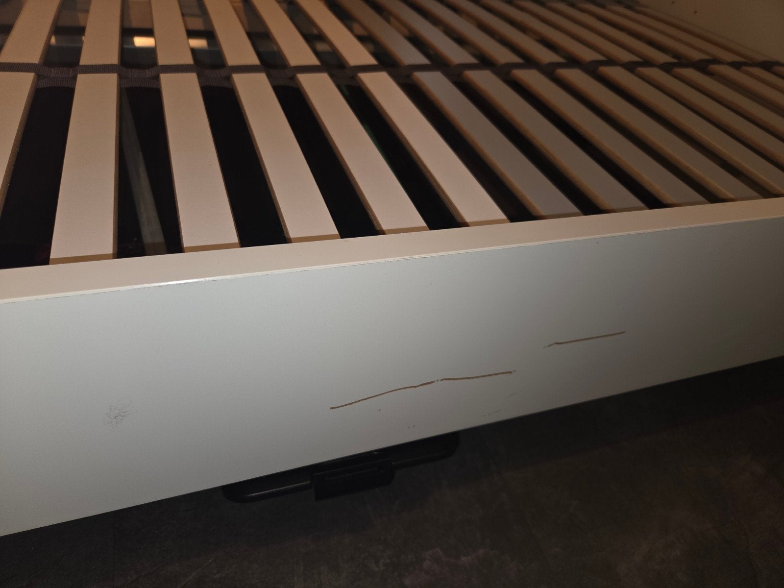 IKEA Askvoll bed wit 140x200 cm met lattenbodem, Ophalen, Gebruikt, Wit, Tweepersoons