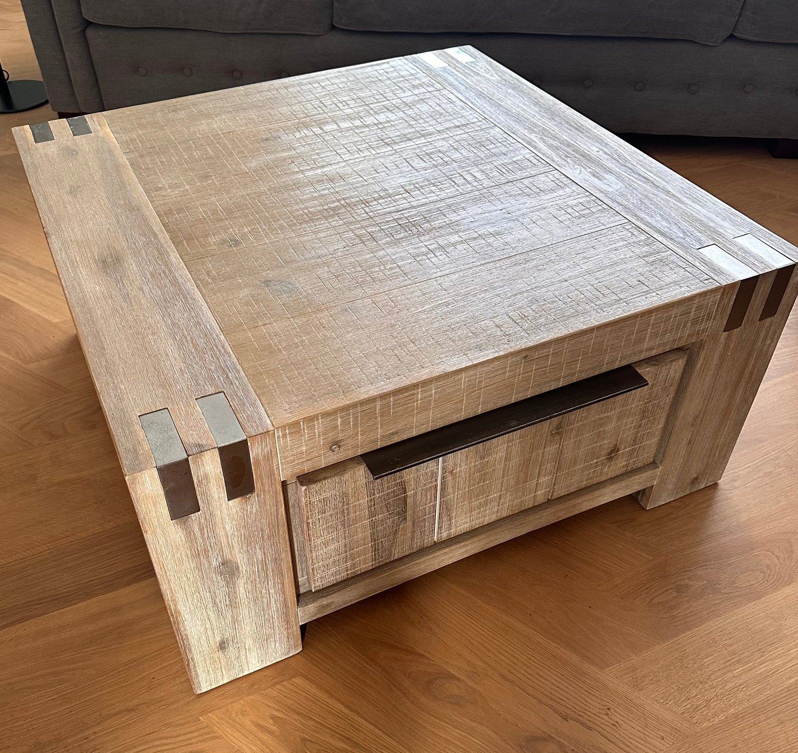 Salontafel Bassano robuust 88x88x42cm, Ophalen, Zo goed als nieuw, Vierkant, 50 tot 100 cm