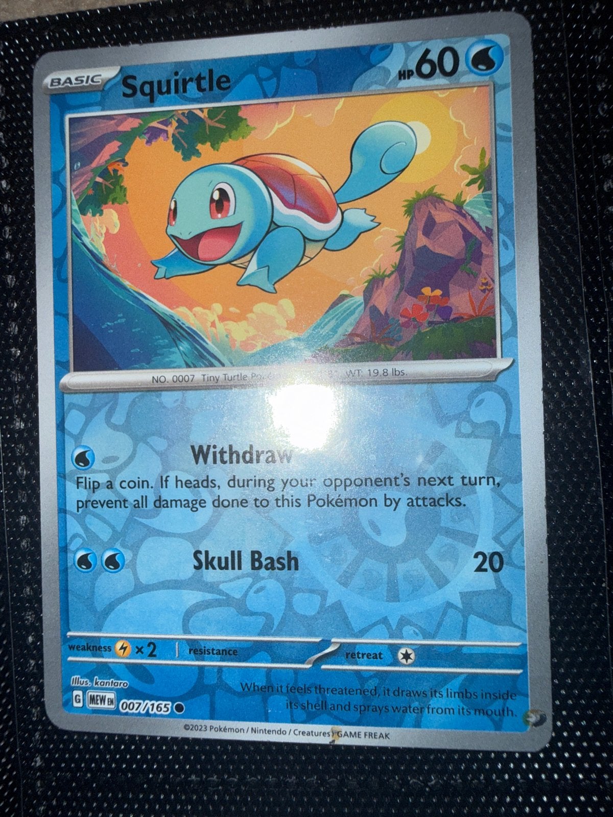 Squirtle Pokémon Kaart - Mew Set 007/165, Ophalen of Verzenden, Zo goed als nieuw, Losse kaart
