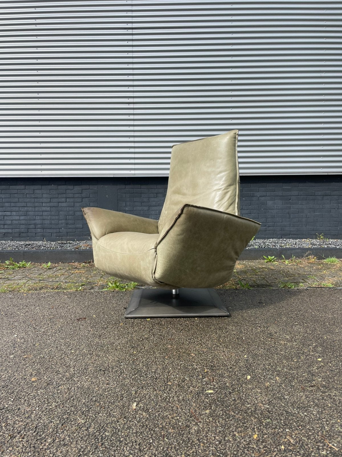 Groene leren chill line Jesse relax fauteuil / relax stoel, Ophalen of Verzenden, 50 tot 75 cm, A, A