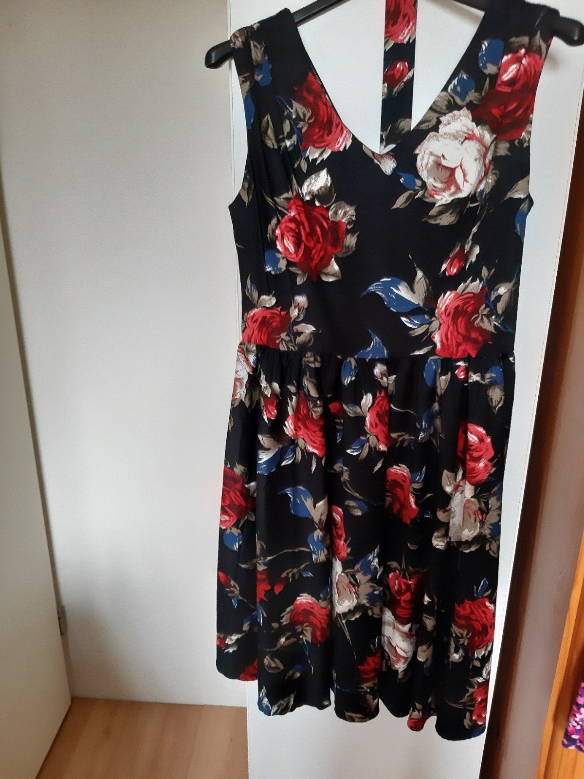 Nieuwe jurk  type Swing  Dolly Dolly met stofcentuur maat 12, Ophalen of Verzenden, Nieuw, Blauw, Onder de knie