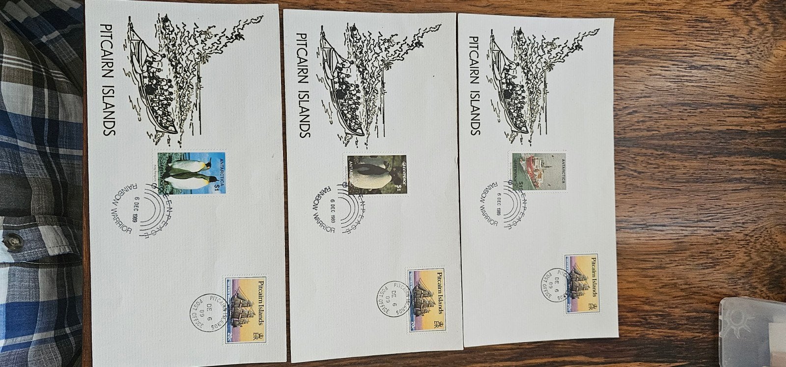 3 enveloppen Pitcairn Islands met postzegels, Verzenden, Onbeschreven, Rest van de wereld
