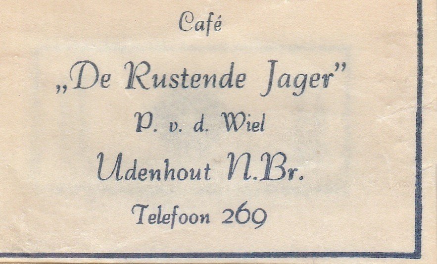 De Rustende Jager Udenhout - P vd Wiel, Ophalen of Verzenden