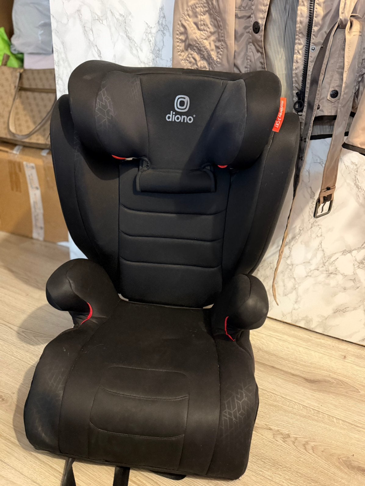 Diono Monterey 2 CXT autostoel – Zwart, Autogordel of Isofix, Gebruikt, 15 t/m 36 kg, Verstelbare rugleuning