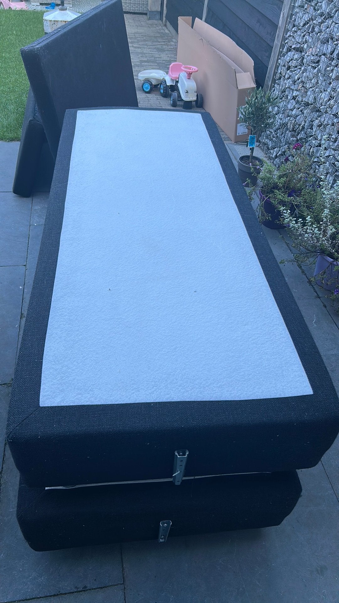2x Boxspring 80x200cm - Zwart, Ophalen, Gebruikt, Eenpersoons, Zwart