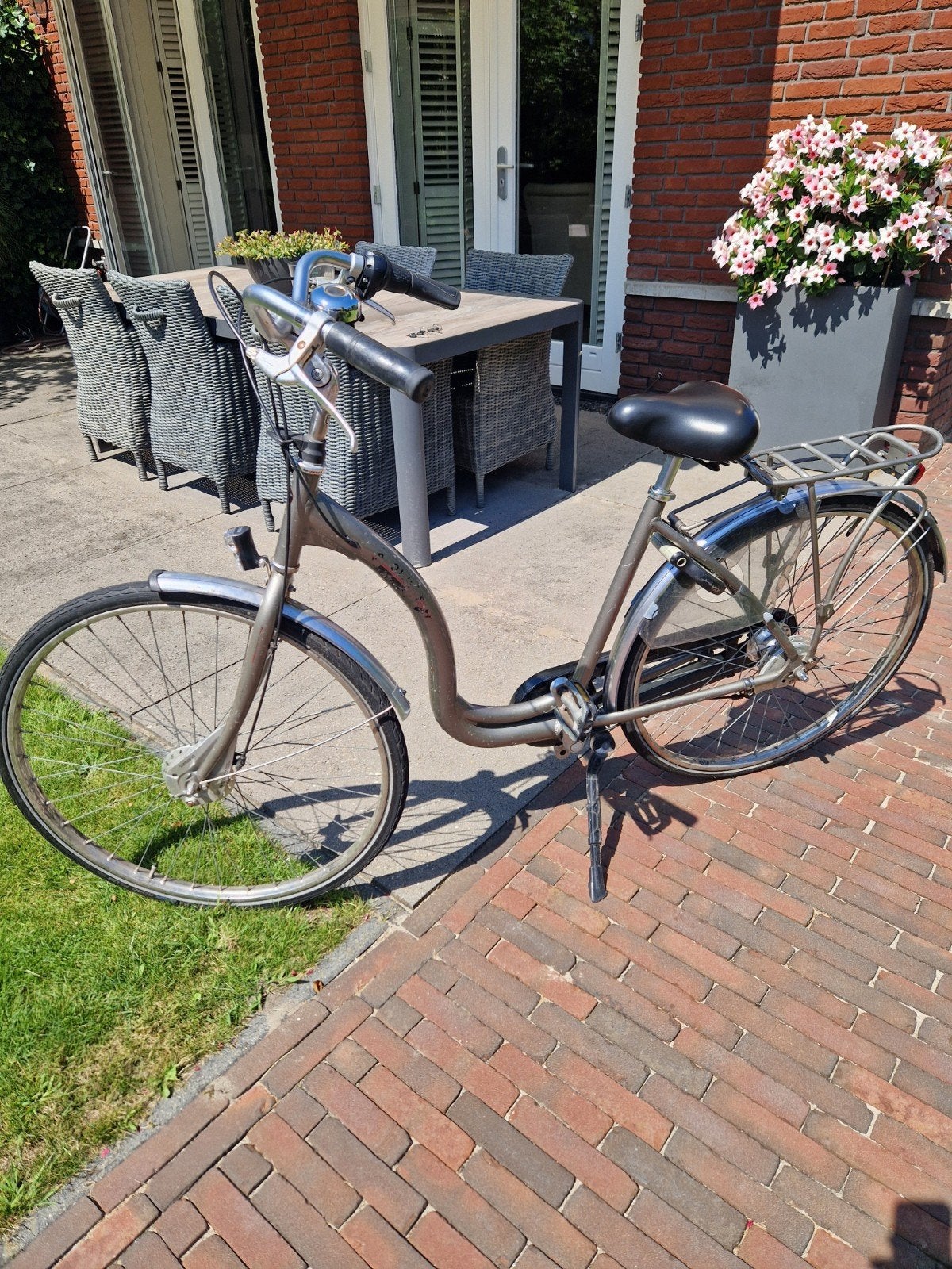 degelijke studenten fiets, AXA slot, 7 versnell, roestvrij!, Ophalen of Verzenden, Gebruikt, Trommelrem, Versnellingen