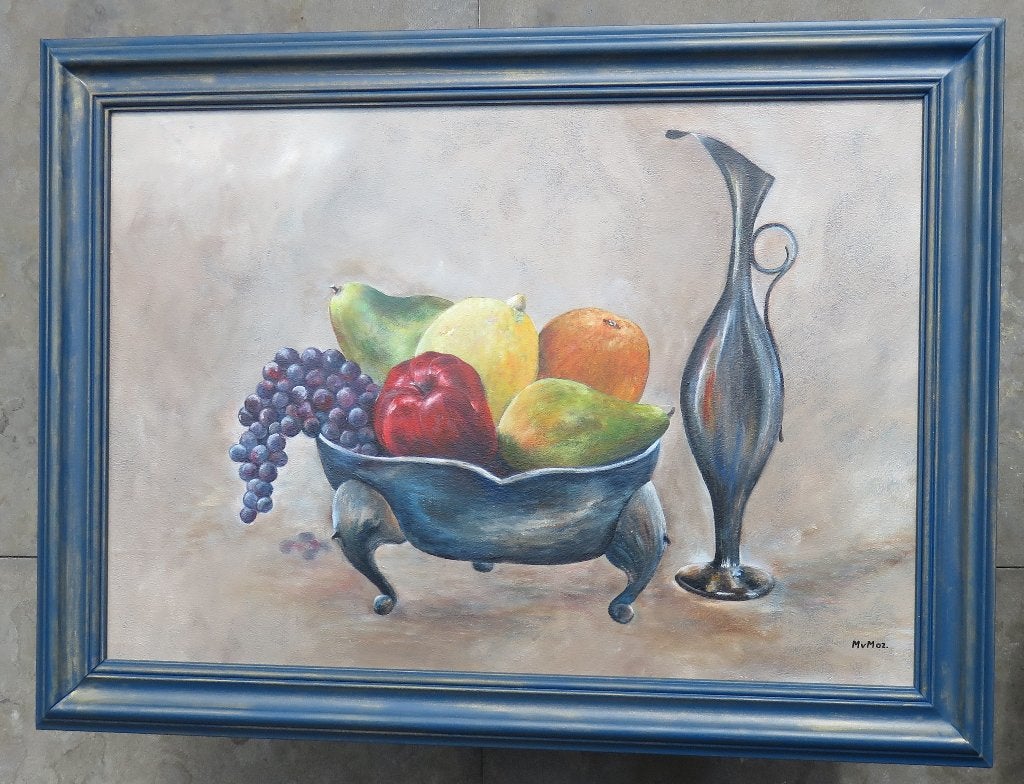 schilderij 88x64cm Stilleven schaal, Ophalen of Verzenden
