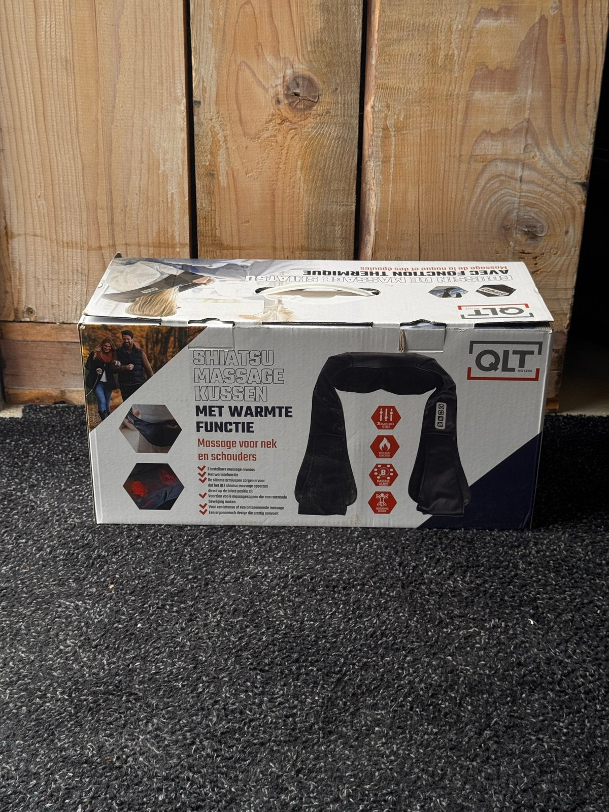 QLT nekmassagekussen met warmtefunctie - Nieuw in doos, Ophalen of Verzenden, Nieuw, Massagestoel of Kussen